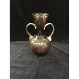 A two handled glass vase