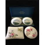 A selection of Royal Worcester and Royal Doulton pin dishes in original boxes