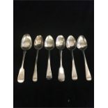 Six hallmarked silver teaspoons