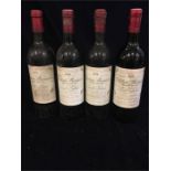 Four bottles of 1976 Chateau Branaire Saint Julien wine