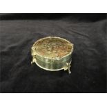 A silver lidded box with tortoiseshell lid with silver decoration, hallmarked Birmingham 1929/30