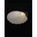 A silver shell with glass liner, hallmarked London