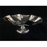 A silver bonbon dish hallmarked Sheffield 1957, makers mark EV