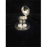 A silver inkwell, hallmarked Birmingham 1982 by B & Co.