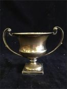 A large silver cup