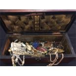 Wooden Jewellery box with costume jewellery