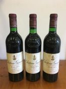 Three bottles of Chateau Giscours Margaux 1975