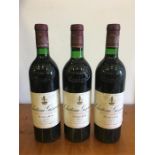 Three bottles of Chateau Giscours Margaux 1975