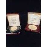 Silver proof coins 1673/1973 St Helena 25 pence Tercentenary of Royal Charter to EIC and 1975