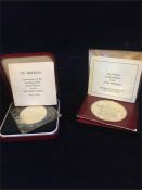 Silver proof coins 1673/1973 St Helena 25 pence Tercentenary of Royal Charter to EIC and 1975