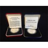 Silver proof coins 1976 Tuvalu $5 commemorative and 1985 Cook Islands Mini South Pacific Games
