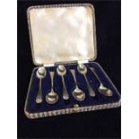 Boxed set of silver spoons