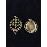 Two 9ct gold pendants