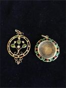 Two 9ct gold pendants