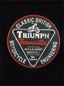 A Cast Iron Triumph Bonneville Sign
