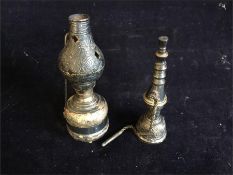 Two Arabic or Persian silver items, pipes