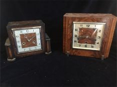 A Pair of Art Deco mantle clocks