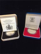 Silver Crowns 1977 UK QEII Silver Jubilee, 1980 UK Queen Mother 80th Birthday