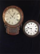 A Drop Dial wall clock and one Dallaway & Sons wall clock (no glass)