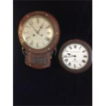 A Drop Dial wall clock and one Dallaway & Sons wall clock (no glass)