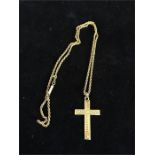 9ct gold Cross and Chain (6.6g)