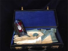 A Masons case containing regalia.