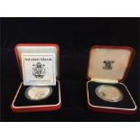 Silver proof coins 1978 Mauritius 25 Rupees tenth anniversary of independence and 1992 Solomon