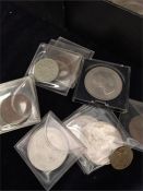 A boxed selection of collectable coins
