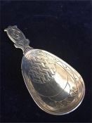 Liberty & Co William H Haseler Silver Caddy Spoon with Celtic decoration Hallmarked Birmingham 1911