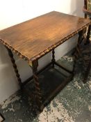 A Barley twist legged hall table