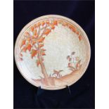 A Charlotte Rhead platter Crown Ducal Golden Leaves pattern