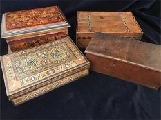 A selection of wooden boxes