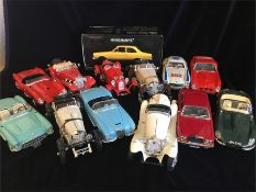 A selection of die cast toys to include boxed Ford Escort I Street 1971 by Minichamps