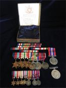 Captain E J Bevan of the Royal Marines and Royal Air Force. Medal Bar to include 1939-45 star,