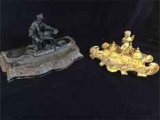 Two Ornate inkwells