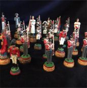 A selection of hand painted lead soldiers depicting British and French troops from the Napoleonic