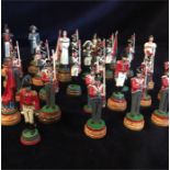 A selection of hand painted lead soldiers depicting British and French troops from the Napoleonic