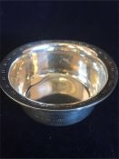 Liberty & Co silver bowl planished with punched decoration to rim hallmarked Birmingham 1902