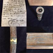 An Original Transatlantic Cable 1858, guaranteed by Tiffany & Co with original certificate