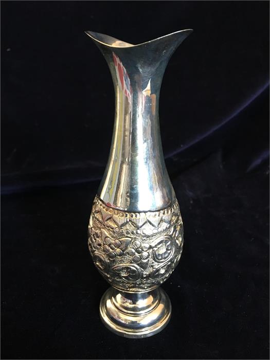 A Sterling silver posy vase in box