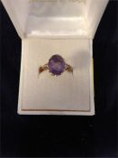 9ct gold Amethyst ring