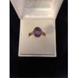 9ct gold Amethyst ring