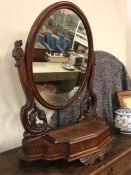 A Mahogany toilet mirror with drawer