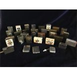 Thirty three match box covers, mostly First World War, some in silver, some trench art, some made