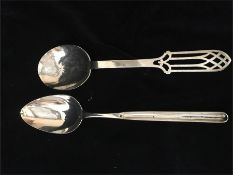 Silver Marrow spoon and Serving Spoon (hallmarked)