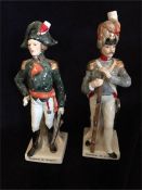 Two china military figures, Marechal de L'Empire and Grenader de La Garde.