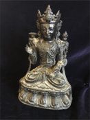 A cast Iron Antique Buddha from the Qing Dynasty