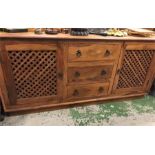 An Indian hardwood sideboard