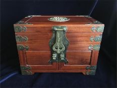 A Chinese Jewellery Box and contents