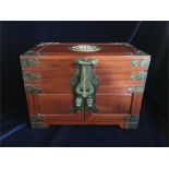 A Chinese Jewellery Box and contents